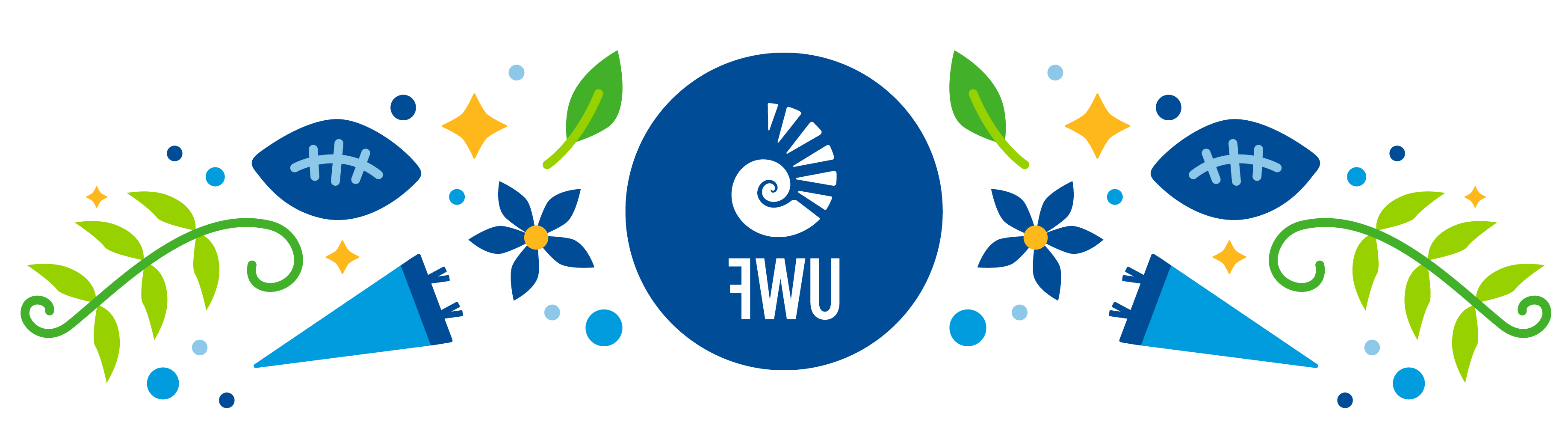 UWF字母标志周围装饰元素